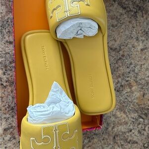 Tory Burch Yellow Mules
